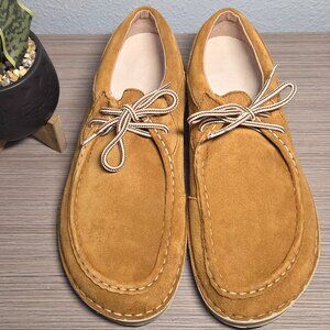 Birkenstock Men's Suede Boat Shoes in Tan